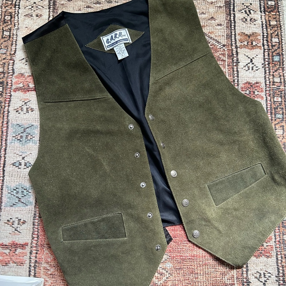 Suede leather vest